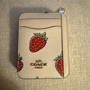 Coach Strawberry Collection Zip Card Case